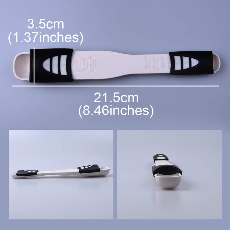 LOMILY Adjustable Measuring Spoon White,Creative Double End Adjustable Scale, Eight Stalls Measuring Spoon,Measuring Dry/Semi-Liquid Ingredients,Metering Spoon for Baking,Cooking,Coffee,Sugar,Salt,Powder. - Image 5